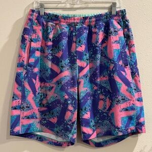 Birddogs Size XL Long Neon Retro Baysiders Lined Shorts Athletic Gym Performance